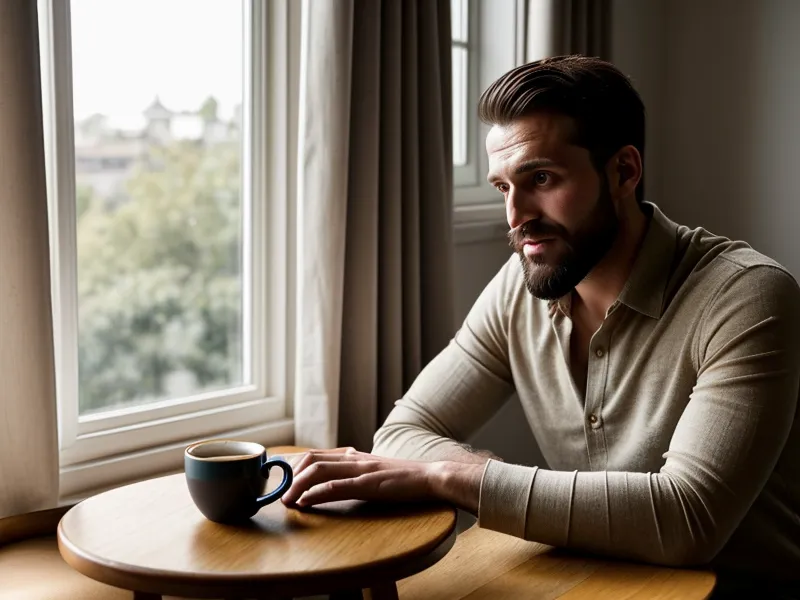 Bureau de freelance introverti la nuit, tasse de café tiède — gestion du temps et réseautage digital