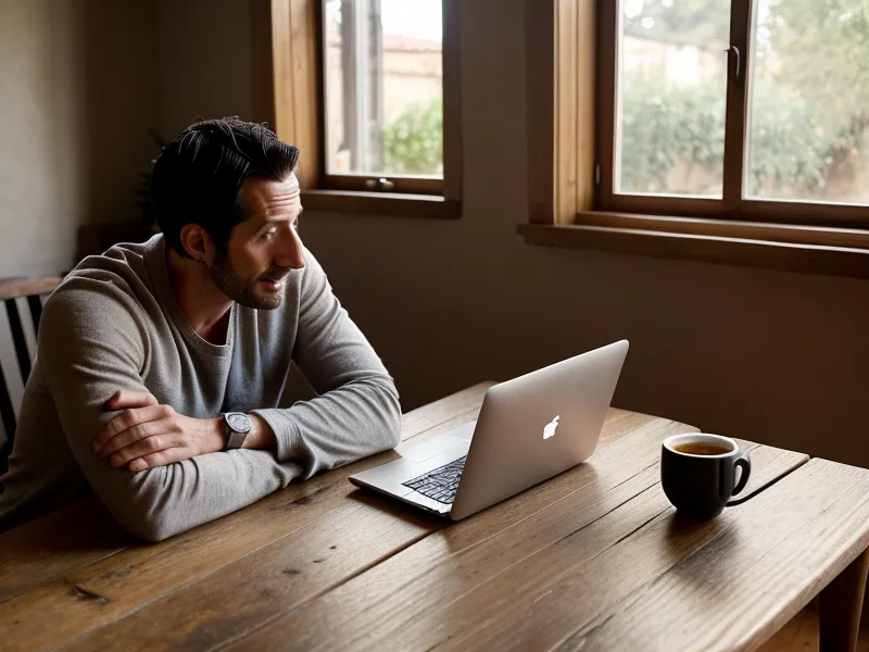 Un homme expliquant quelque chose avec passion et maladresse lors d'un rendez-vous café de networking à Orléans