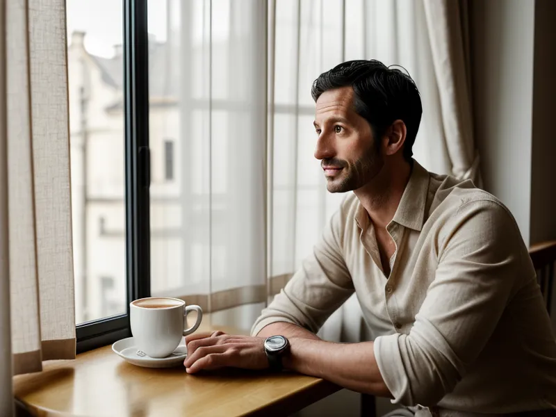 Gros plan d'un bureau de coworking avec un ordinateur portable et un café